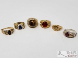 6 Gold Plated Rings