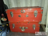 2 Vintage Red Chests