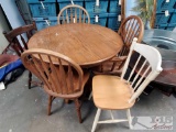 Wooden Dinning Room Table With 5 Chairs