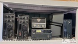 2 Vaesu Transceivers, Hallicrafters Variable Frequency Oscillator, Icom Solid State Linear Amp, 2