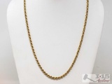 18k Gold Rope Chain, 17.9g