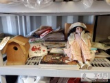 Craft Items, Bird House, Vintage Doll, And Craft Magazines