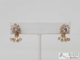 14k Gold Diamond Earrings, 5g