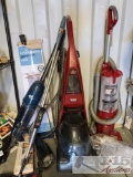 3 Vacuumes, Carpet Cleaner, and a Clothing Rack