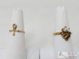 2 14k Gold Rings, 3.7g