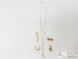 14k Gold Necklace, Pendants, and Clasps, 4.3g