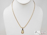 14k Gold Necklace With Pendant, 9.5g