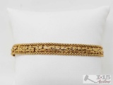 14k Gold Decorative Bracelet, 7.8g