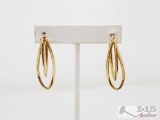 14k Gold Hoop Earrings, 4.4g