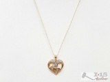 10k Gold Necklace with Diamond Heart 
