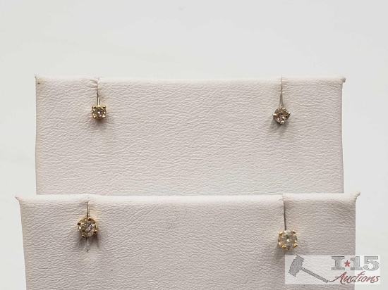 4 14k Gold Diamond earrings