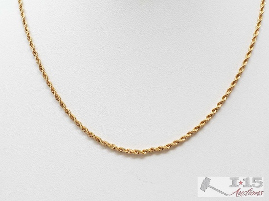 14k Gold Electroplated Gold Chain, 7.9g