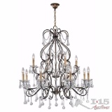 New in Box World Imports WI-22217-90 Grace Collection 12-Light Antique Gold Indoor Chandelier