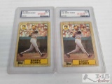 2 1987 Barry Bonds Baseball Cards Pro Graded