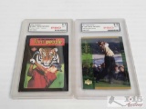 1997 And 2001 Tiger Woods Trading Cards Pro Graded