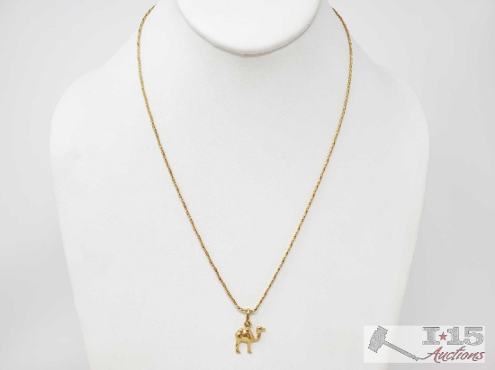 18k Gold Chain With "Camel" Pendant- 6.3g