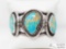 Sterling Silver Native American Turquoise Cuff Bracelet- 57.8g