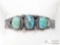 Raymond Beard Nevada Sterling Silver Turquoise Cuff Bracelet, 38.3g