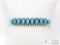 Paul Livingston Sleeping Beauty Turquoise Row Sterling Silver Cuff Bracelet, 22.2g
