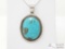 P. Skeets Turquoise Sterling Silver Pendant, 11.4g