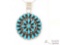 Zuni Turquoise Cluster Sterling Silver Pendant, 10g