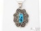 Betta Lee Kingman Turquoise Sterling Silver Pendant, 6.3g