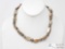 Vintage Necklace with Sterling Silver Beads and Shell Beads,45.7g