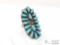 PJ Turquoise Cluster Sterling Silver Ring, 12.2g