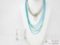 3 Sterling Silver And Turquoise Layered Necklaces And Sterling Silver And Turquoise Dangle Earrings
