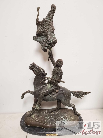 "Buffalo Signal" Bronze By Frederic Remington