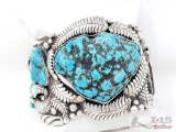 Sterling Silver Native American Turquoise Cuff Bracelet- 149.8g