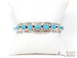 Kingman Nugget Turquoise Row Sterling Silver Cuff, 19g