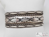 Sterling Silver Native American Cuff Bracelet- 37.9g