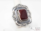Purple Spiny Oyster Sterling Silver Ring, 15.1g
