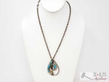 JC Turquoise Sterling Silver Necklace, 28.2g