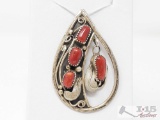 JC Coral Sterling Silver Pendent - 12.5g