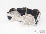 RIP Becenti Overlay Eagle Sterling Silver Concho Belt- 524.1g