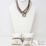 5 Sterling Silver Chains And 2 Bracelets, 165.6g