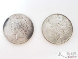 2 1923-D Silver Peace Dollars