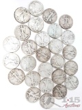 27 Silver Walking Liberty Coins, 325g