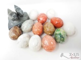 13 Gemstone Eggs And Stone Carving