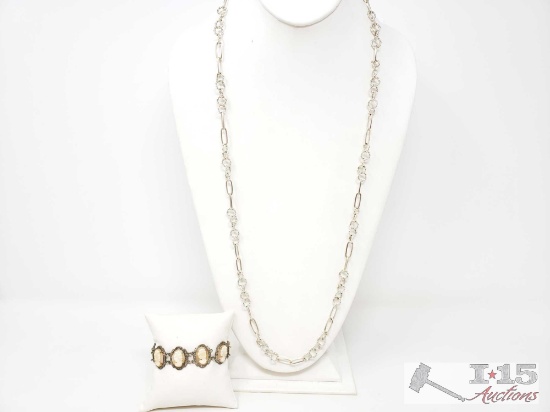.800 Silver Necklace And Bracelet