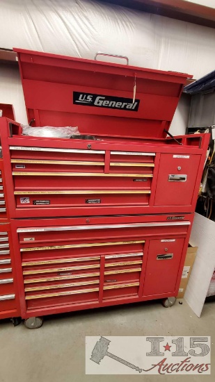 U.S. General 56" Tool Box And 56" Top Tool Box Contents Included