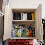 Plastic Rubbermaid Hanging Cabinet And Various Lubricants