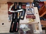 Knife Collection Knifes From Cutco, Case, Sog, Hcoa and Buck