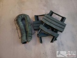 2 Plastic Fold Up Tables and Hose