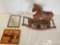 Vintage Rocking Horse and 2 Cowboy Pictures