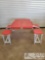 Red Folding Picnic Table with Fold out Seats, Coleman Camp Stove and 1 Propane Bottle with 2 Crates