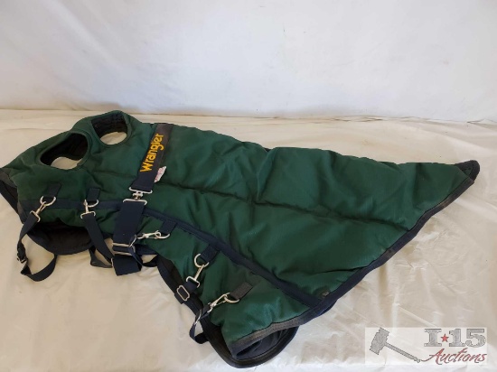 1-Green New Winter Quilted Hood and 1-Used Winter Blanket