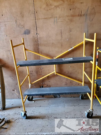 Three Sets of Metal Tech Storage Shelving